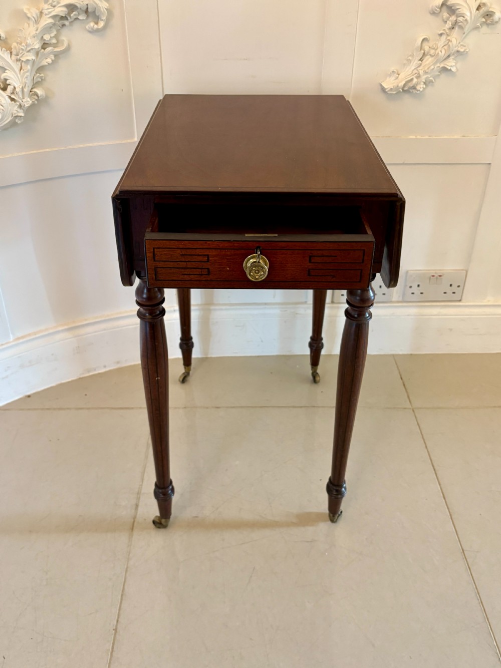 Fine Quality 19th Century Regency Antique Free Standing Lamp/Side Table View II