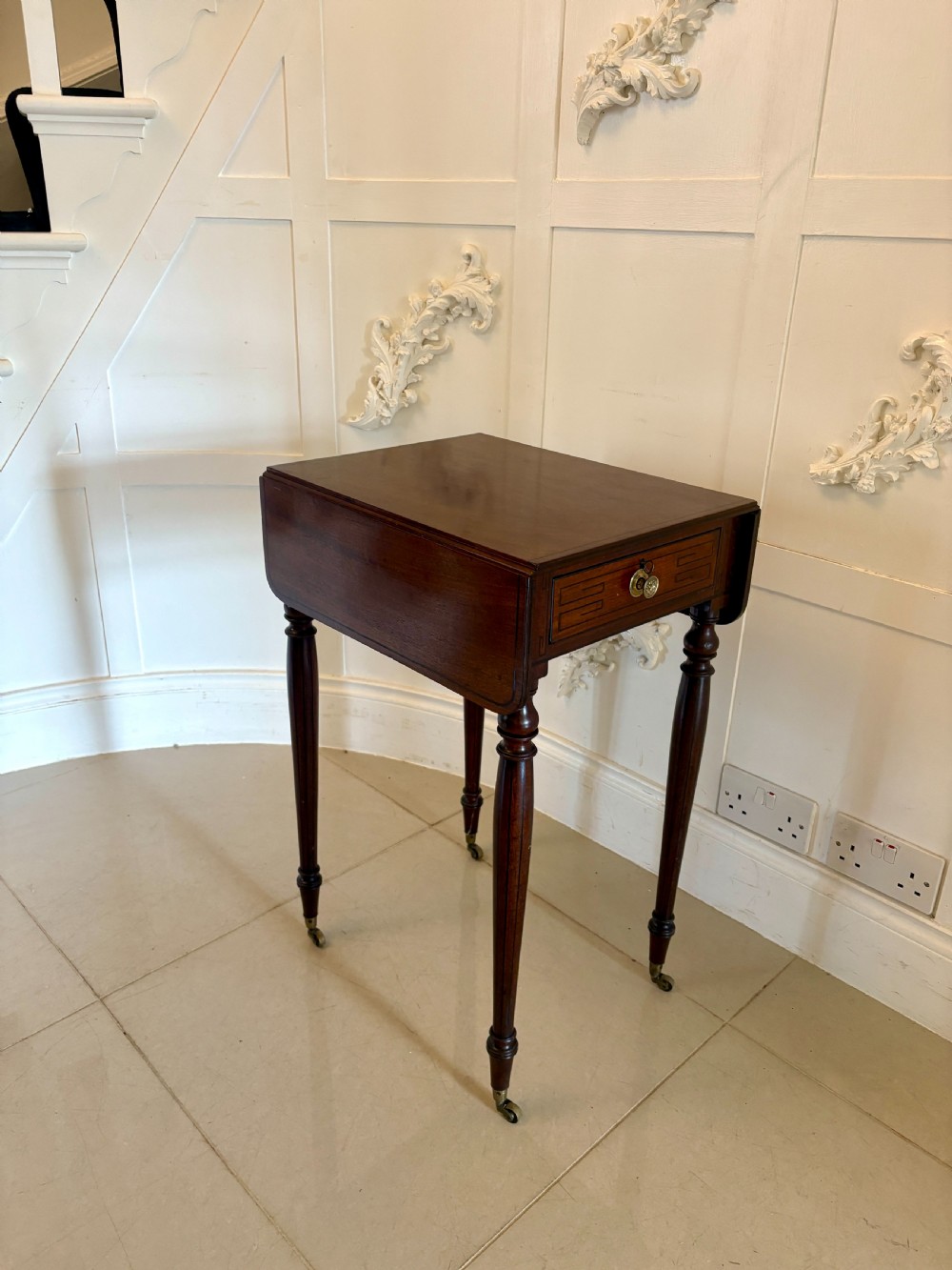 Fine Quality 19th Century Regency Antique Free Standing Lamp/Side Table View XV