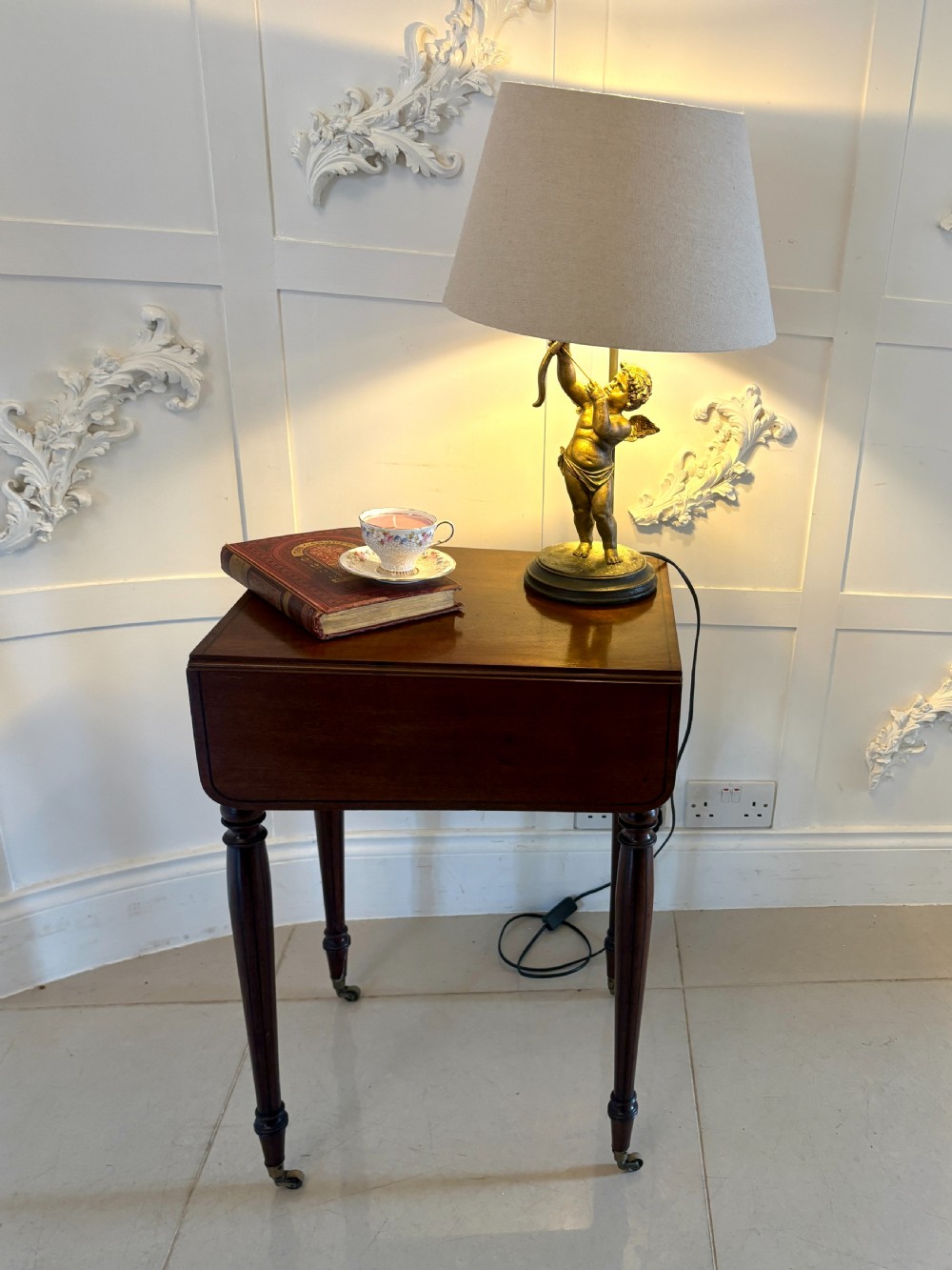 Fine Quality 19th Century Regency Antique Free Standing Lamp/Side Table View XVII