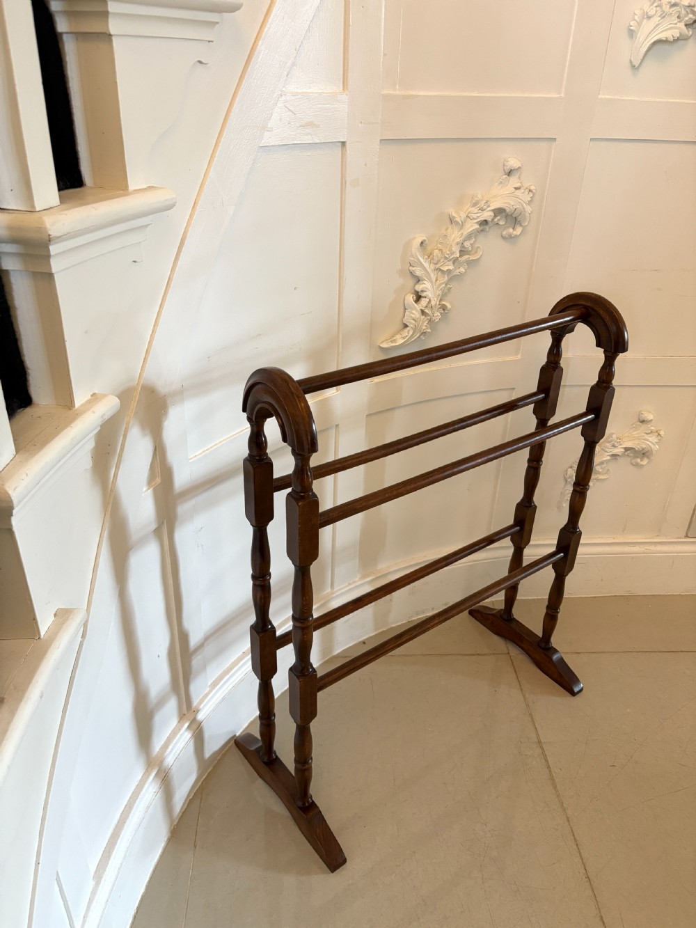 Antique Victorian Quality Mahogany Towel Rail View VIII