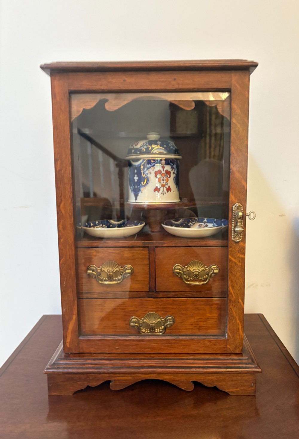 Antique Edwardian Quality Oak Smokers Cabinet