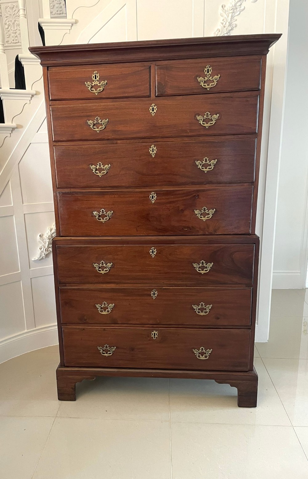 Magnificent Antique George III Mahogany Chest on Chest