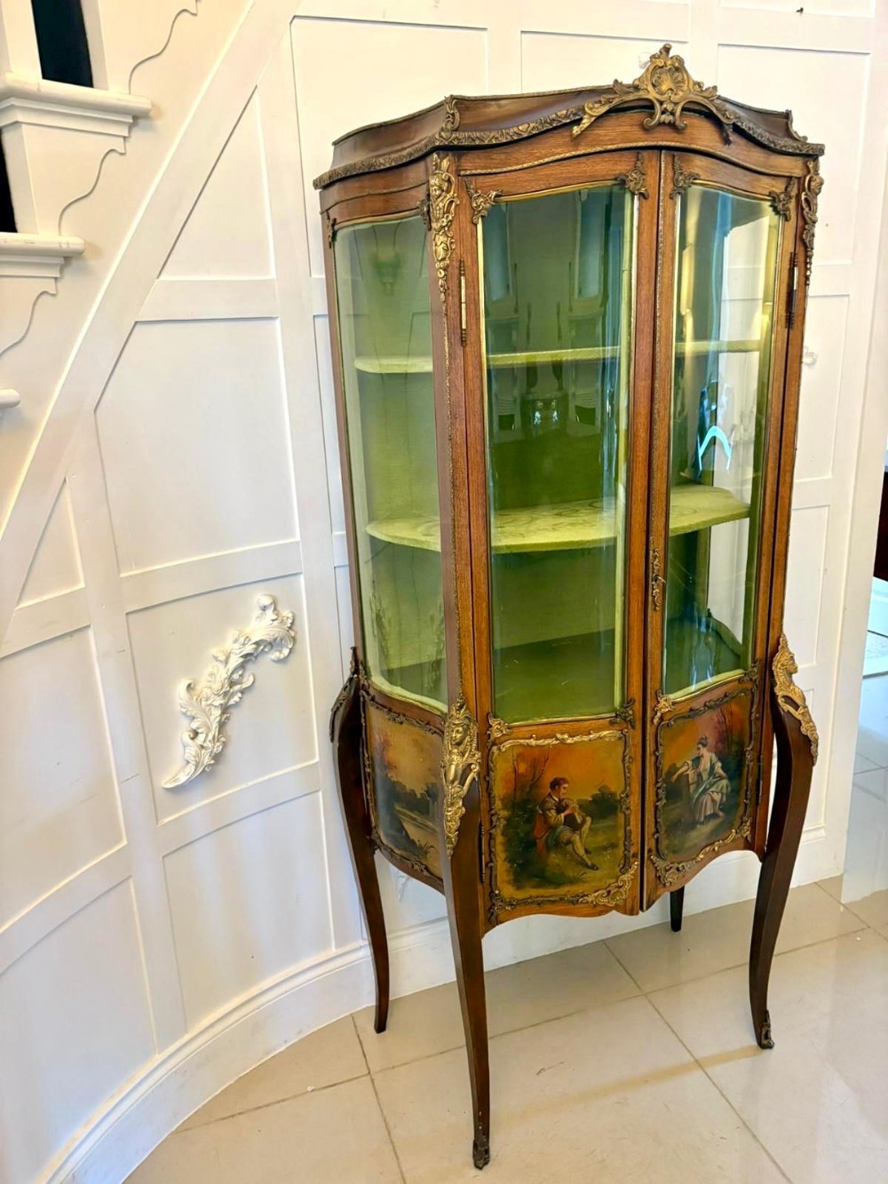 Antique Victorian Quality French Vernis Martin Vitrine/Display Cabinet 