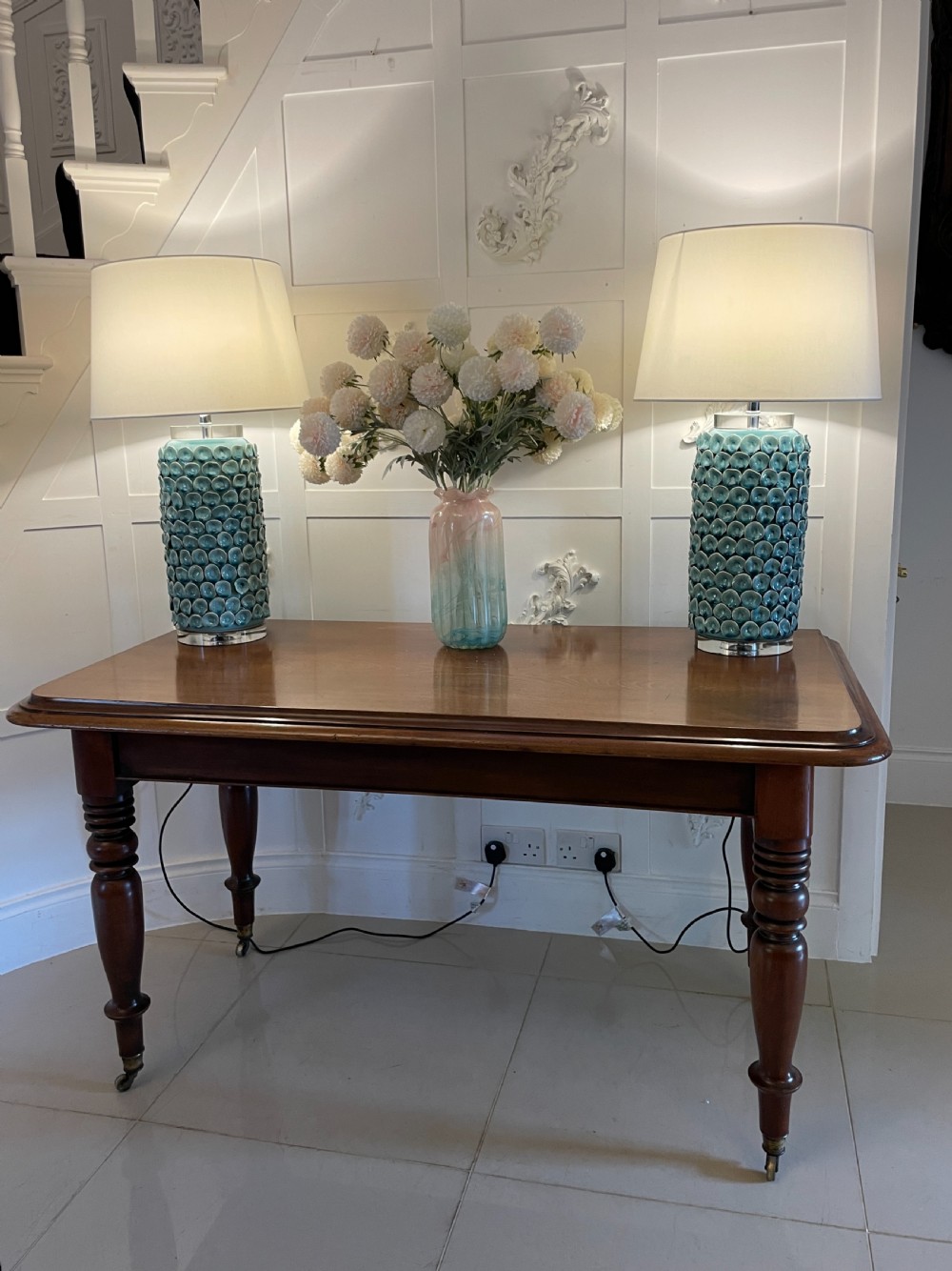 Rare Irish 12/14 Seater Metamorphic Antique Victorian Superb Quality Figured Mahogany Dining Table  View II