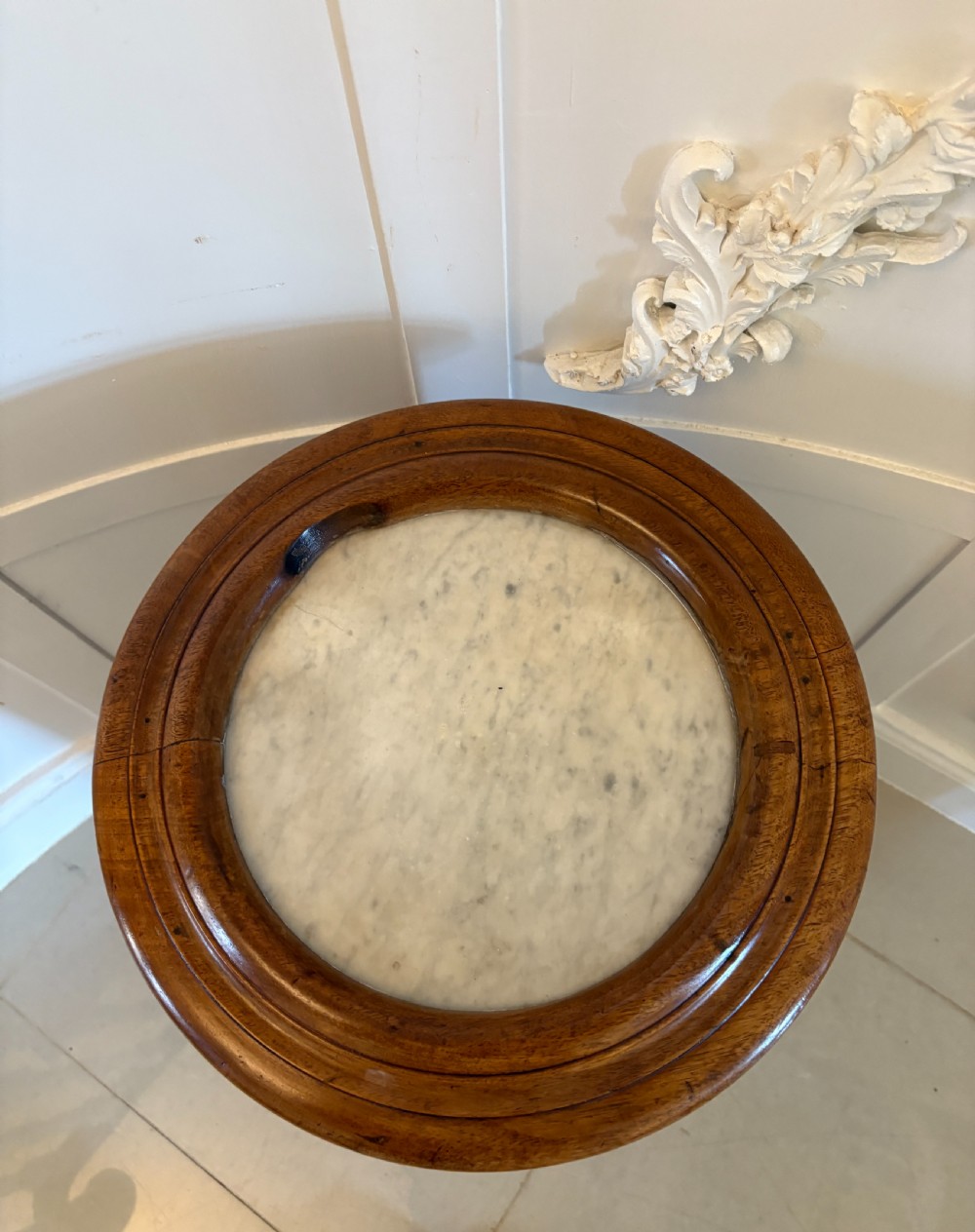 Antique Victorian Quality Round Figured Mahogany Pedestal Cupboard  View IX