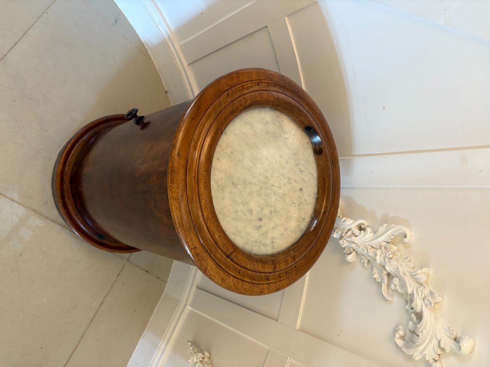 Antique Victorian Quality Round Figured Mahogany Pedestal Cupboard  View X