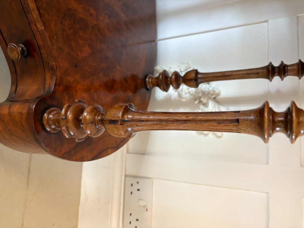 Outstanding Quality Antique Victorian Burr Walnut Serpentine Shaped Whatnot View XI