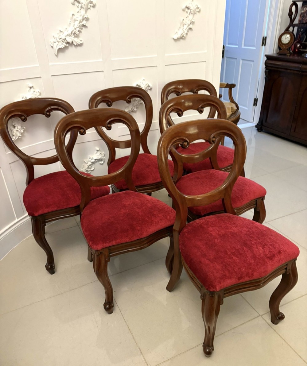 Superb Quality Set Of Six Antique Victorian Mahogany Dining Chairs