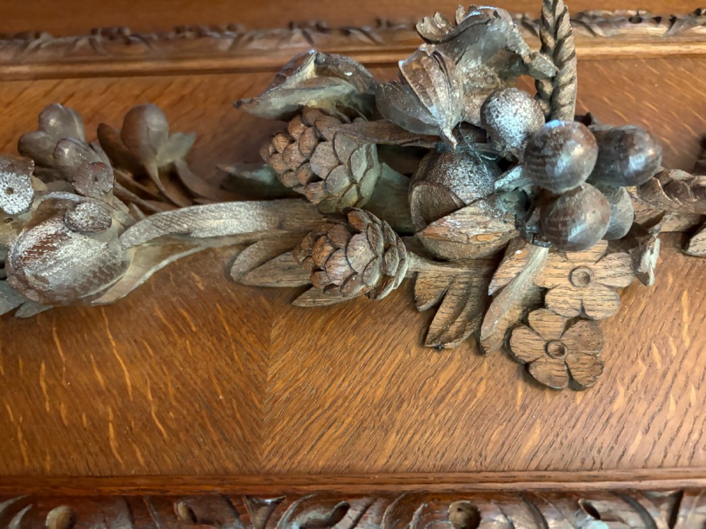 Monumental Antique Victorian Exhibition Quality Carved Oak Sideboard By Maple and Co. View III