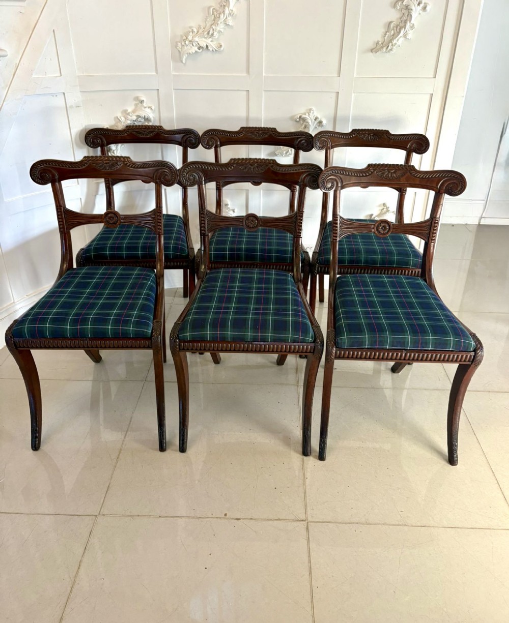 Magnificent Quality Antique Set of 6  Regency Dining Chairs