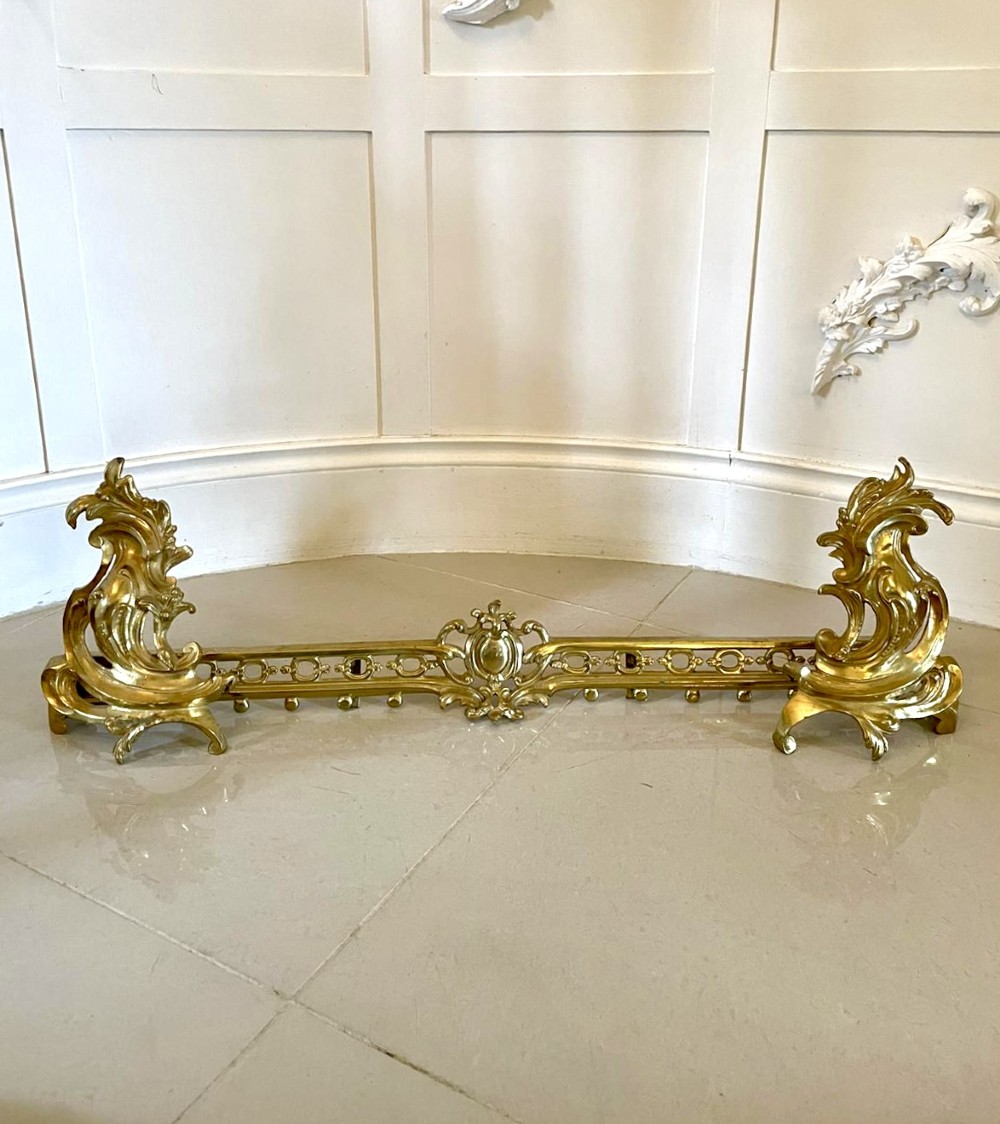 Fine Quality French Ornate Gilded Brass Extending Fender