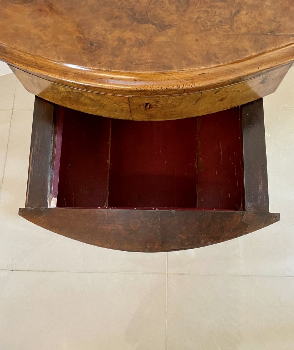 Antique Victorian Burr Walnut Work Table View VII