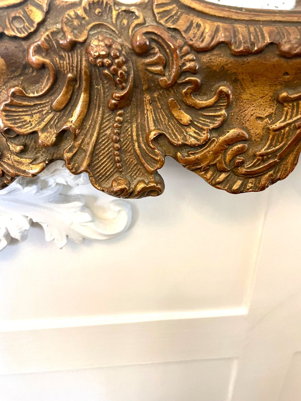 Quality Antique Victorian Gilt Gesso Framed Wall Mirror View IV