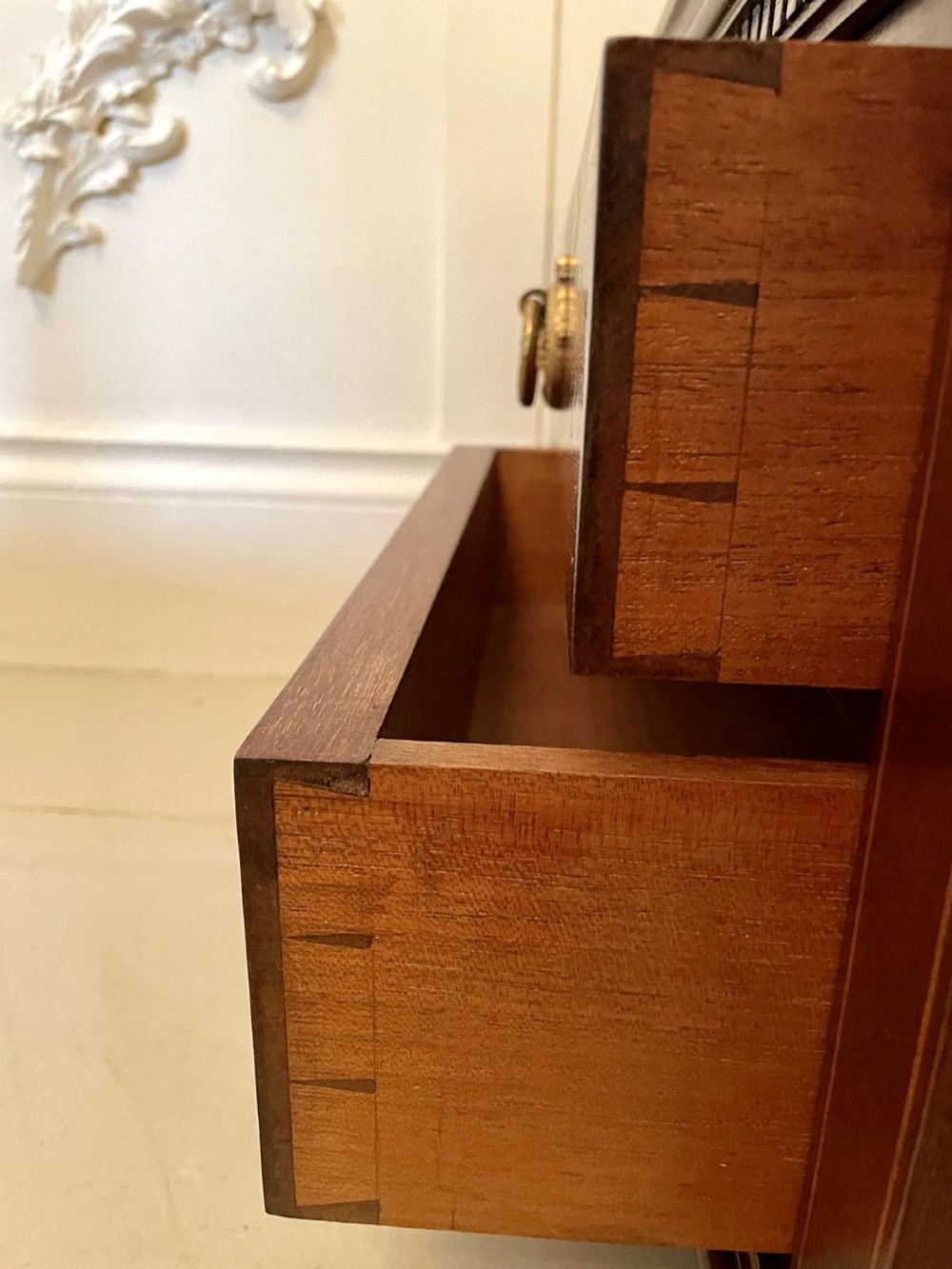 Quality Pair of Antique Edwardian Inlaid Mahogany Chests View VIII