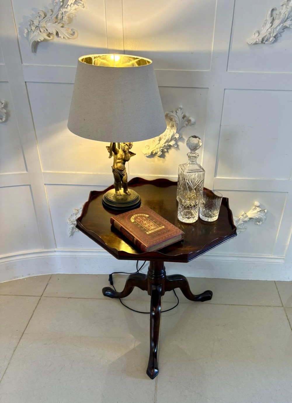 Antique George III Quality Mahogany Lamp/Coffee Table View II