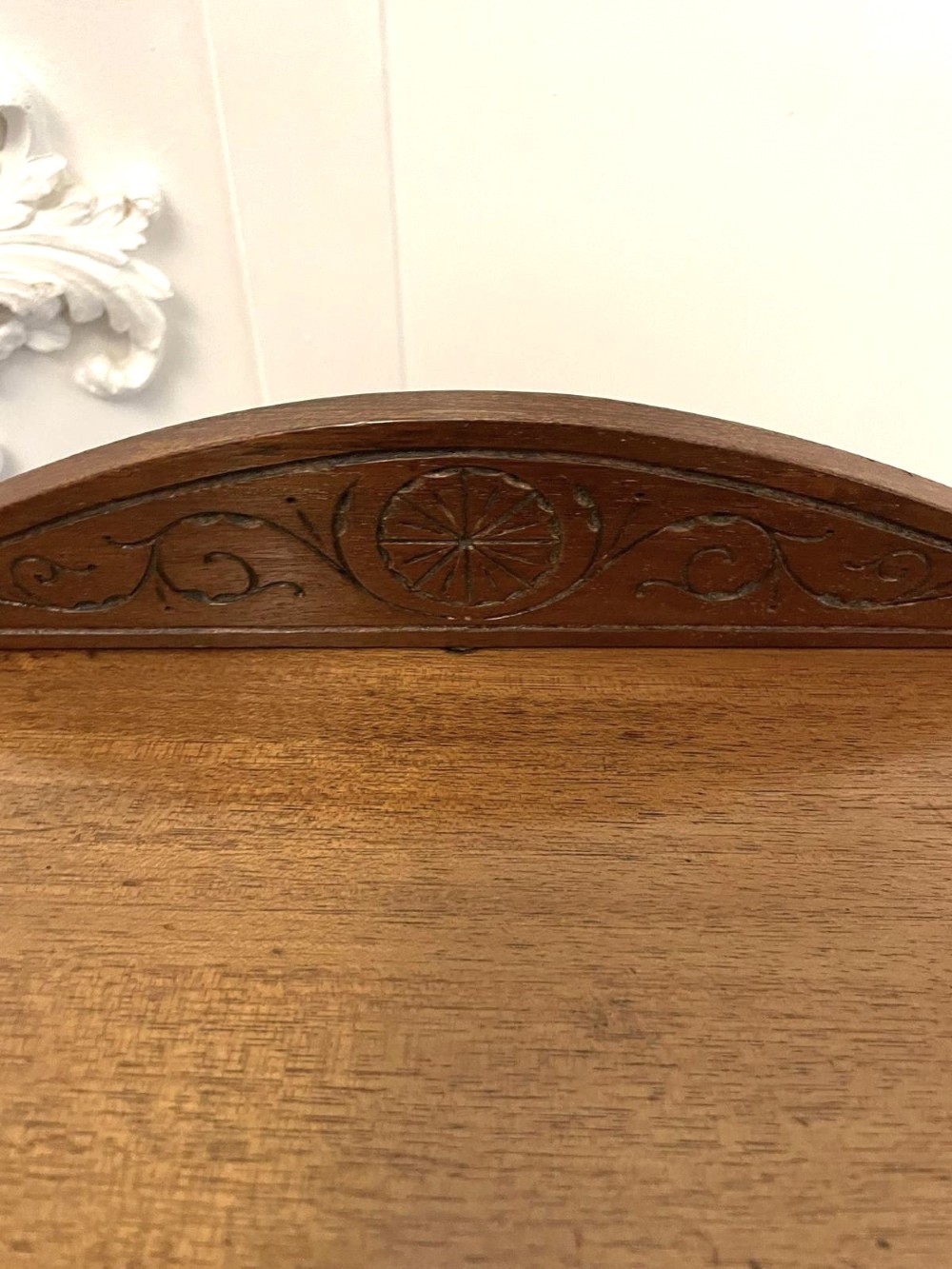 A Victorian walnut Davenport desk featuring a green leather writing slope, an upper stationery box, and carved cabriole legs on castors. View VIII