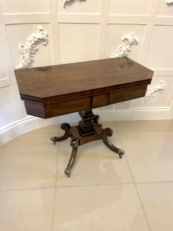 SUPERB QUALITY ANTIQUE REGENCY MAHOGANY CARDSIDE TABLE