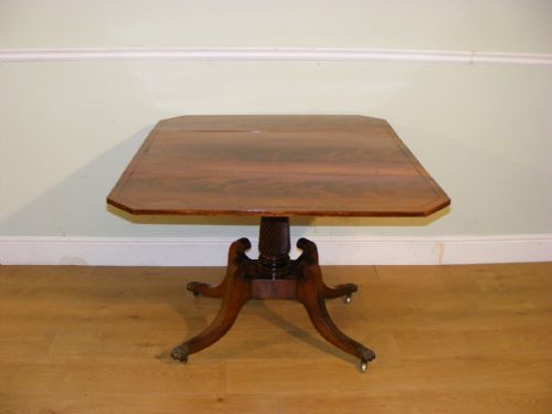 A 19TH CENTURY MAHOGANY AND INLAID PEDESTAL PEMBROKE TABLE - ADDITIONAL PHOTO 7
