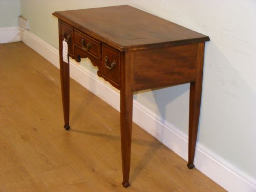 A 19TH CENTURY MAHOGANY AND INLAID LOWBOY - ADDITIONAL PHOTO 2