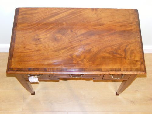 A 19TH CENTURY MAHOGANY AND INLAID LOWBOY - ADDITIONAL PHOTO 11