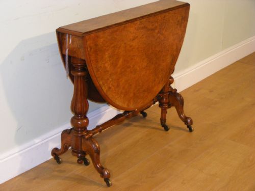 A VICTORIAN BURR WALNUT SUTHERLAND TABLE - ADDITIONAL PHOTO 1