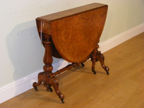 A VICTORIAN BURR WALNUT SUTHERLAND TABLE - ADDITIONAL PHOTO 2