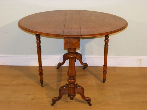 A VICTORIAN BURR WALNUT SUTHERLAND TABLE - ADDITIONAL PHOTO 5