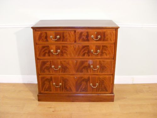 AN EDWARDIAN MAHOGANY AND INLAID CHEST OF DRAWERS - ADDITIONAL PHOTO 4
