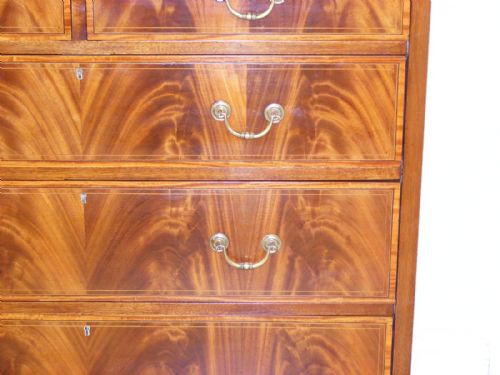 AN EDWARDIAN MAHOGANY AND INLAID CHEST OF DRAWERS - ADDITIONAL PHOTO 14