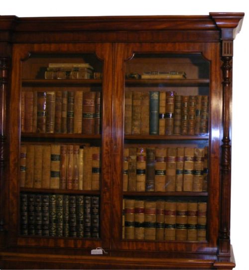 A 19TH CENTURY MAHOGANY LIBRARY BOOKCASE - ADDITIONAL PHOTO 9
