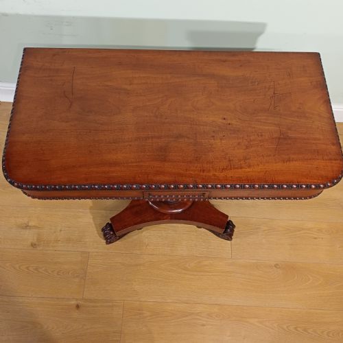A 19TH CENTURY MAHOGANY CARD TABLE - ADDITIONAL PHOTO 5