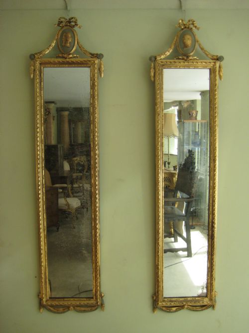 pair gilt pier mirrors - CATEGORY: ANTIQUE MIRRORS - DATED 1900