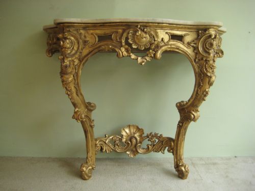 19th century gilt console table - CATEGORY: ANTIQUE TABLES - DATED 1880