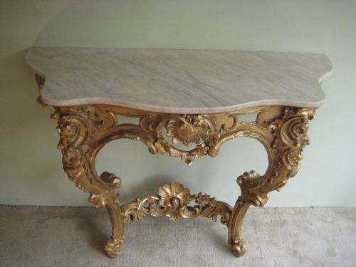 19TH CENTURY GILT CONSOLE TABLE - ADDITIONAL PHOTO 1