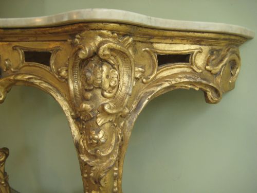19TH CENTURY GILT CONSOLE TABLE - ADDITIONAL PHOTO 7