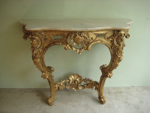 19TH CENTURY GILT CONSOLE TABLE - ADDITIONAL PHOTO 9