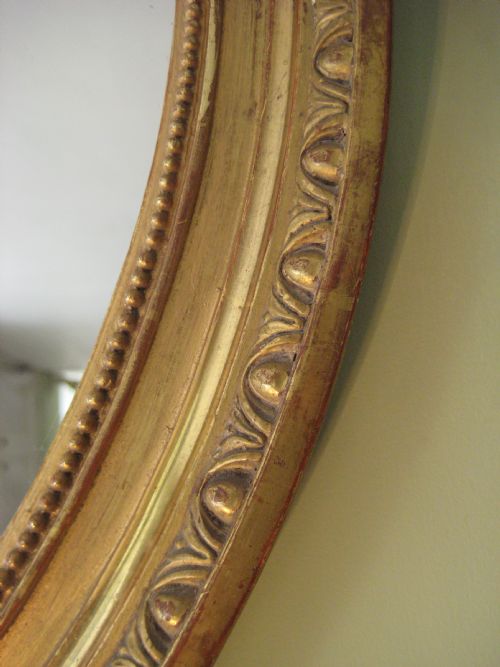 PAIR GILT OVAL MIRRORS - ADDITIONAL PHOTO 2