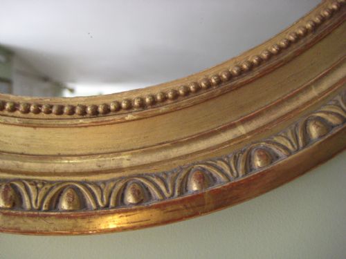 PAIR GILT OVAL MIRRORS - ADDITIONAL PHOTO 4