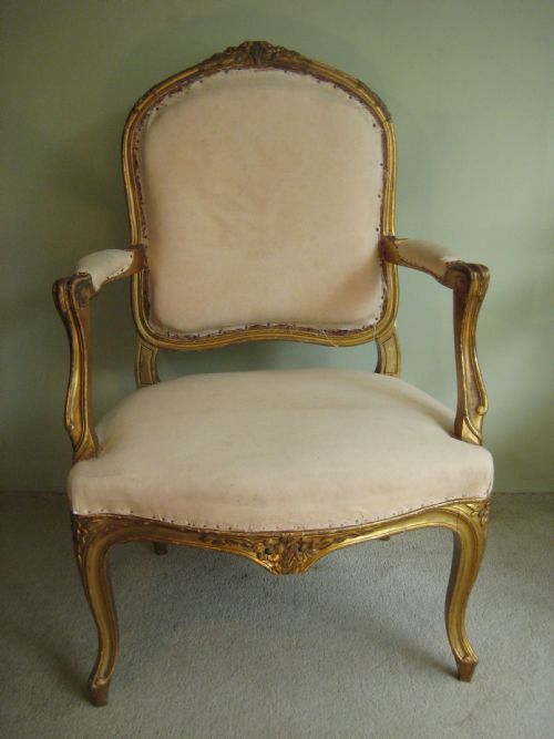 PAIR FRENCH GILT SALON CHAIRS - ADDITIONAL PHOTO 1