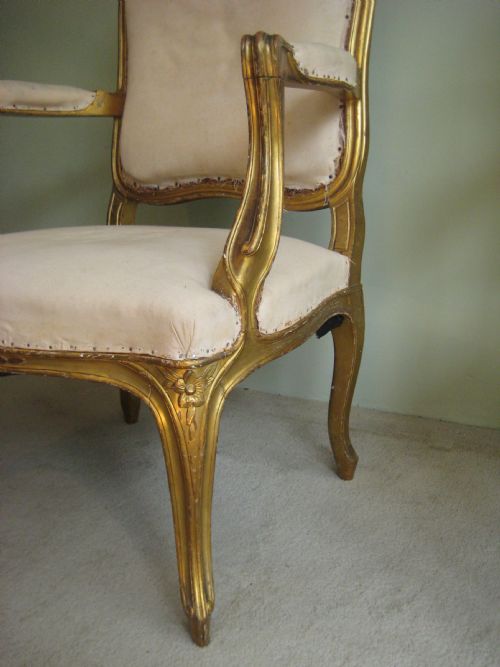 PAIR FRENCH GILT SALON CHAIRS - ADDITIONAL PHOTO 3