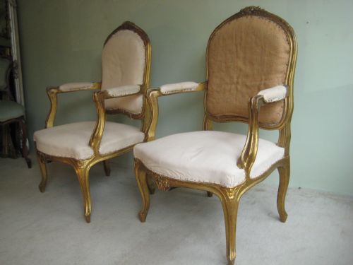 PAIR FRENCH GILT SALON CHAIRS - ADDITIONAL PHOTO 5