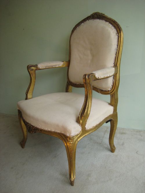 PAIR FRENCH GILT SALON CHAIRS - ADDITIONAL PHOTO 6