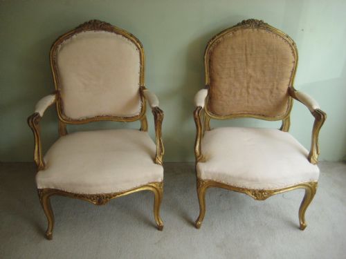 PAIR FRENCH GILT SALON CHAIRS - ADDITIONAL PHOTO 7