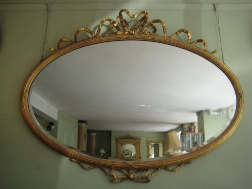 gilt oval mirror - CATEGORY: ANTIQUE MIRRORS - DATED 1900