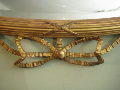 GILT OVAL MIRROR - ADDITIONAL PHOTO 3