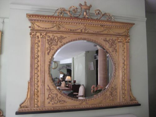 gilt adams style overmantel - CATEGORY: ANTIQUE MIRRORS - DATED 1880
