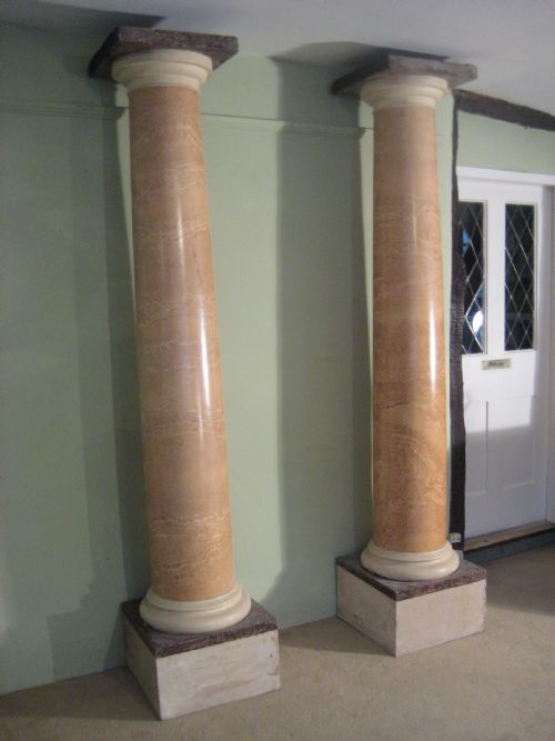 PAIR FAUX MARBLE ARCHITECTURAL COLUMNS - ADDITIONAL PHOTO 1