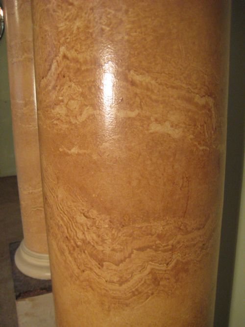 PAIR FAUX MARBLE ARCHITECTURAL COLUMNS - ADDITIONAL PHOTO 2