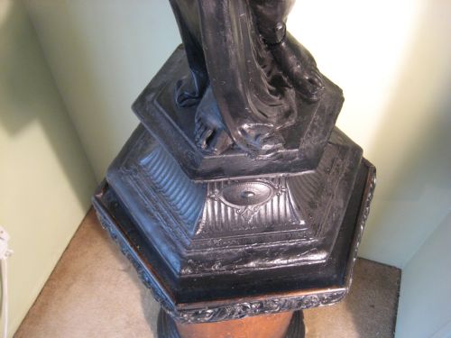 FRENCH EBONISED LAMP ON PINE STAND - ADDITIONAL PHOTO 6