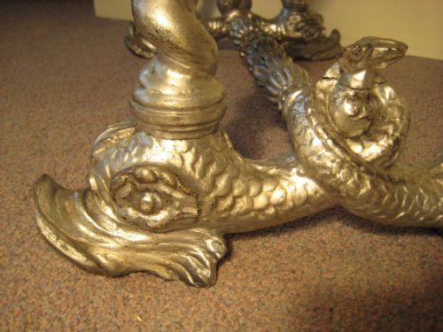 SILVERED 'DOLPHIN' TABLE WITH MARBLE TOP - ADDITIONAL PHOTO 5